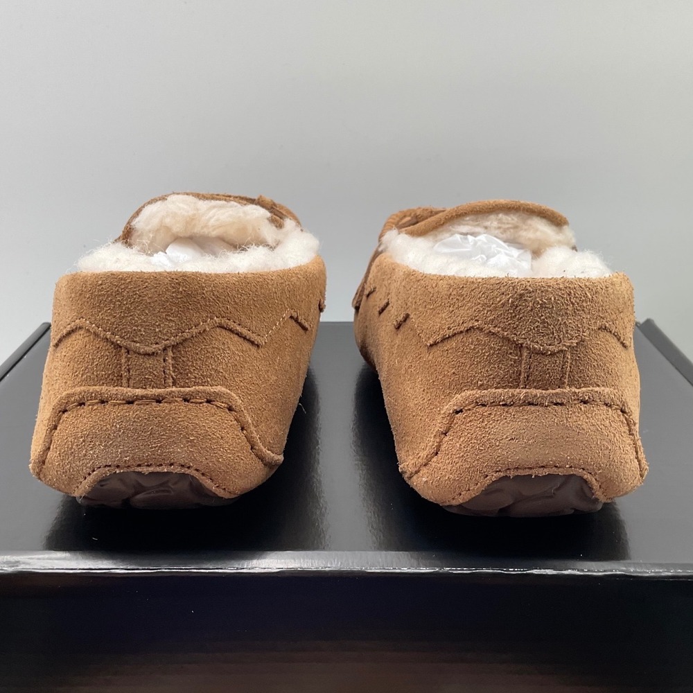 UGG Hailey Loafer Slippers Chestnut Suede Sheepskin Lined Flats 1019090 - Picture 5 of 11